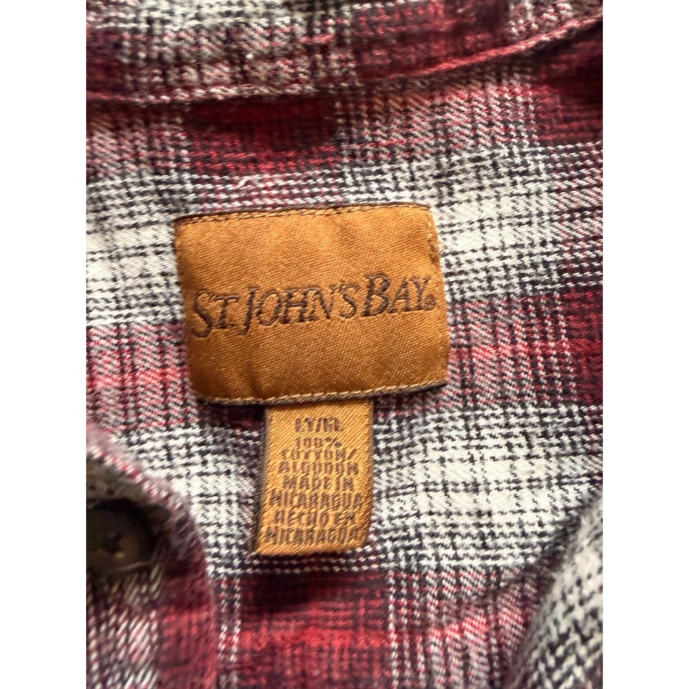 Vintage 90s St. John's Bay Plaid Flannel Shirt Large Tall LT Grunge - Picture 5 of 5